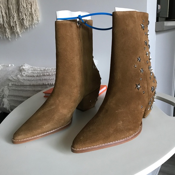 Matisse Caty Leather Boot Brown Star Studded Womens 8 - Picture 11 of 15